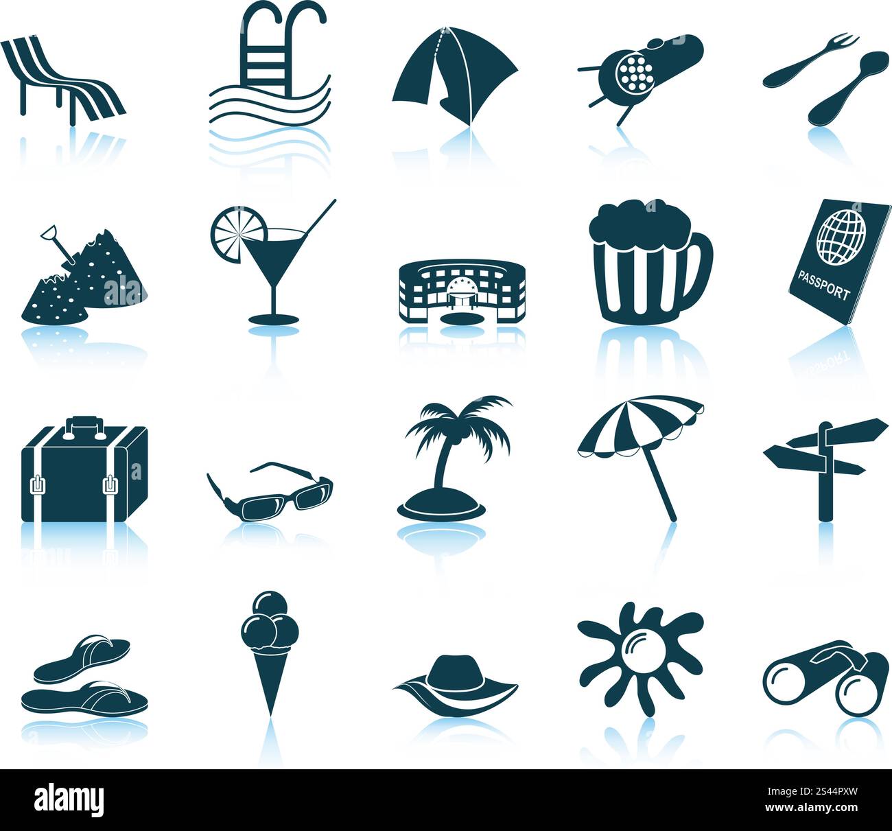 Reise-Set von verschiedenen Vektor-Web-icons Stock Vektor