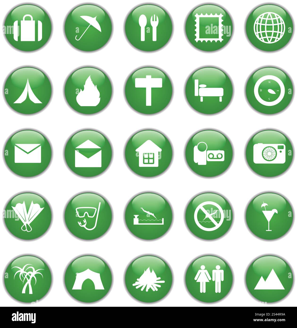 Reise-Set von verschiedenen Vektor-Web-icons Stock Vektor