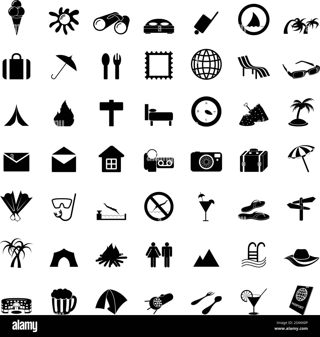 Reise-Set von verschiedenen Vektor-Web-icons Stock Vektor