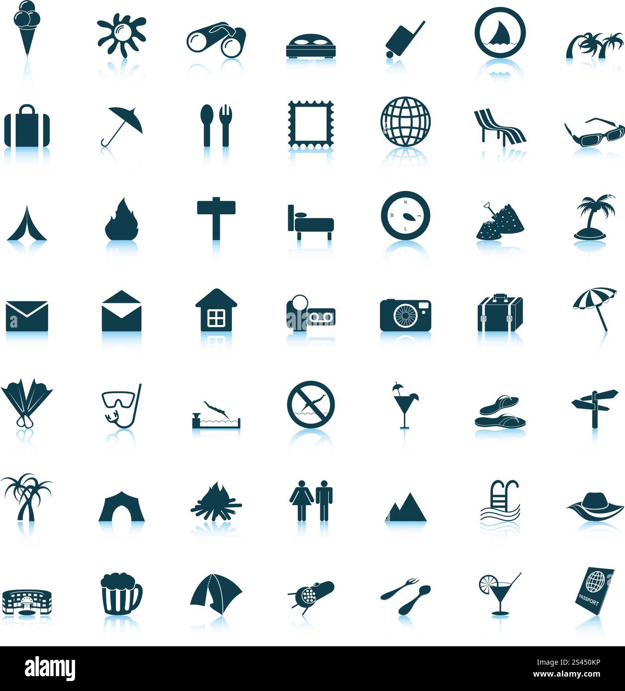 Reise-Set von verschiedenen Vektor-Web-icons Stock Vektor
