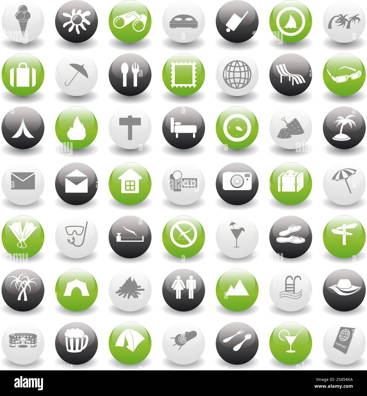 Reise-Set von verschiedenen Vektor-Web-icons Stock Vektor