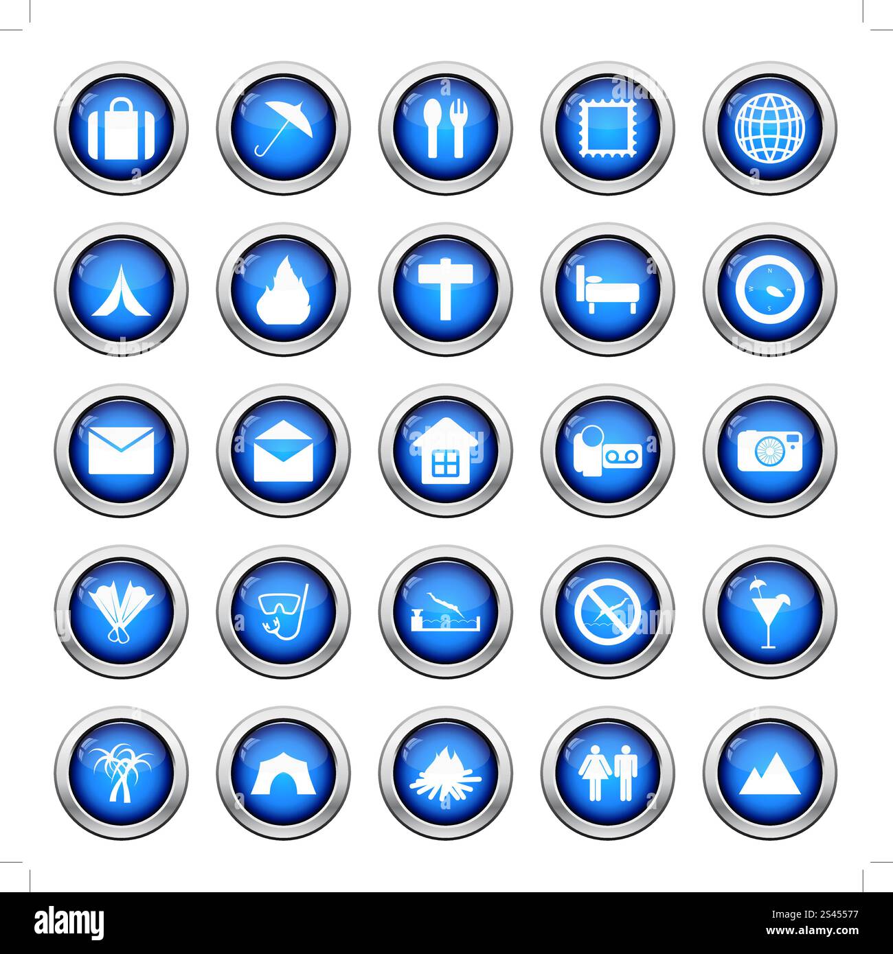 Reise-Set von verschiedenen Vektor-Web-icons Stock Vektor