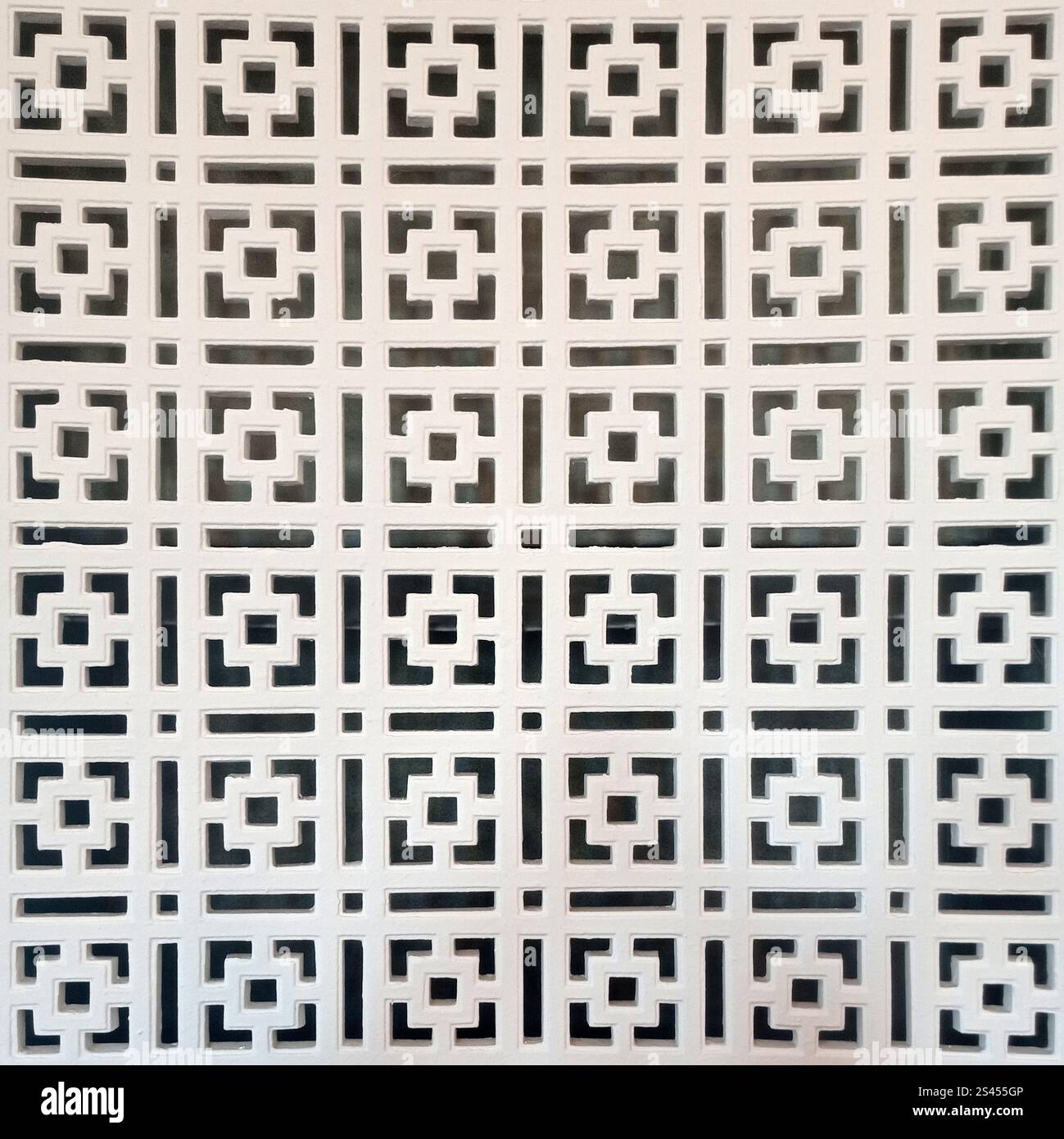 Gipsgeometrische Formen im Innenraum. Geometrisches Design. Schöne Ornament Hintergrund Nahaufnahme Stockfoto