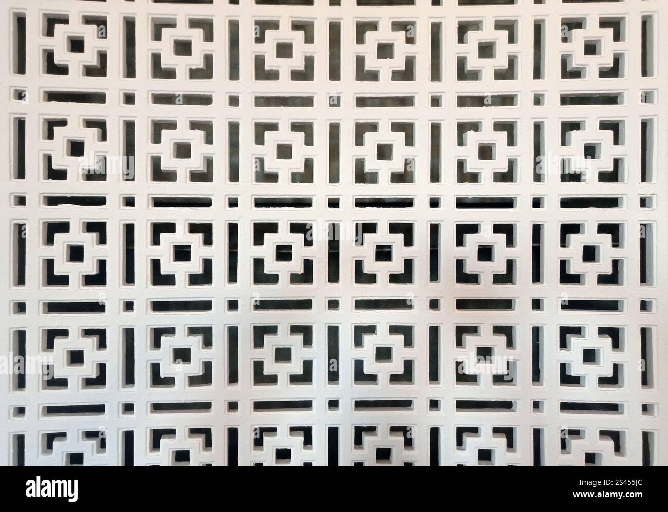 Gipsgeometrische Formen im Innenraum. Geometrisches Design. Schöne Ornament Hintergrund Nahaufnahme Stockfoto