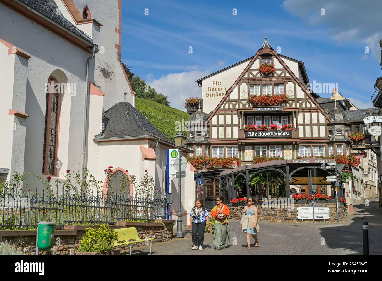 Hotel Alte Bauernschänke, Niederwaldstraße, Altstadt, Assmannshausen, Hessen, Deutschland Stockfoto