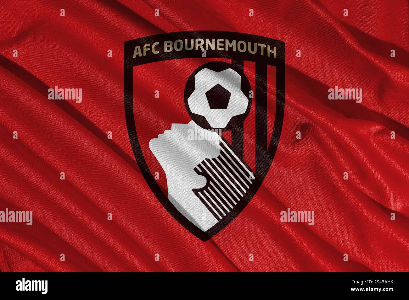 Pringsewu, lampung 11. januar 2025; Nahaufnahme des AFC Bournemouth, eines der englischen Fußballvereine Stockfoto