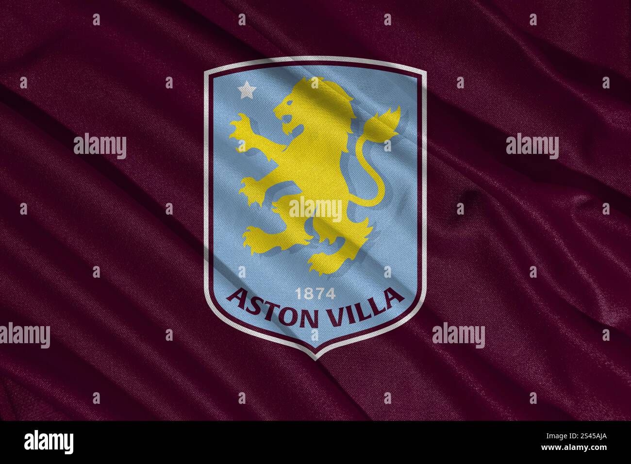 Pringsewu, lampung 11. januar 2025; Nahaufnahme des Fußballclubs Aston Villa, eines der englischen Fußballvereine Stockfoto