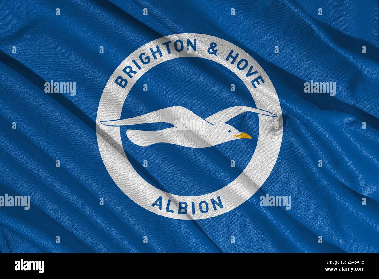 Pringsewu, lampung 11. januar 2025; Nahaufnahme des Brighton Football Clubs, eines der englischen Fußballvereine Stockfoto