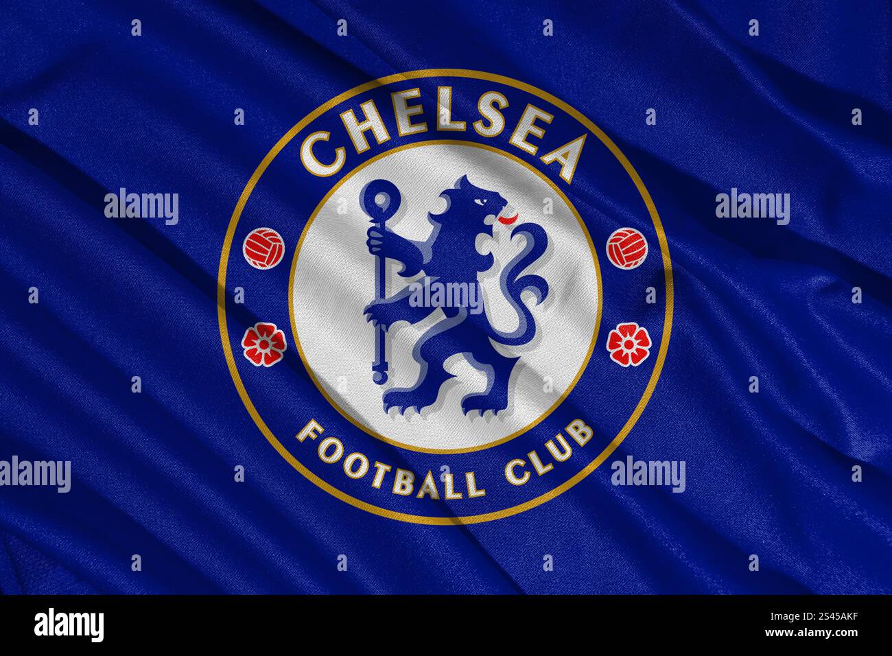 Pringsewu, lampung 11. januar 2025; Nahaufnahme des Fußballclubs Chelsea, eines der englischen Fußballvereine Stockfoto