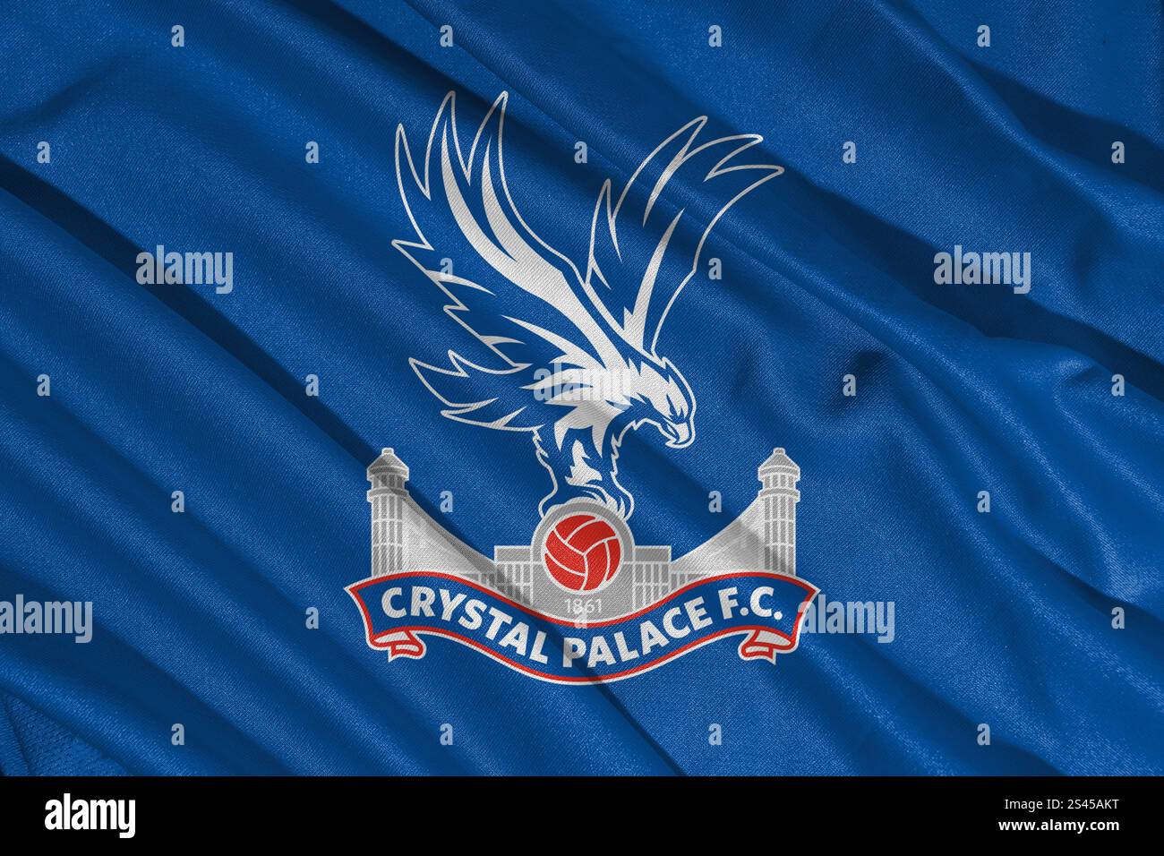 Pringsewu, lampung 11. januar 2025; Nahaufnahme des Fußballclubs Crystal Palace, eines der englischen Fußballvereine Stockfoto