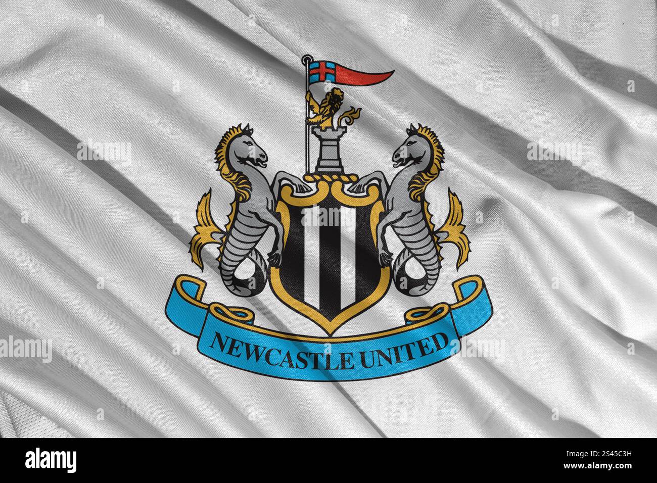 Pringsewu, lampung 11. januar 2025; Nahaufnahme des Fußballclubs Newcastle United, eines der englischen Fußballvereine Stockfoto