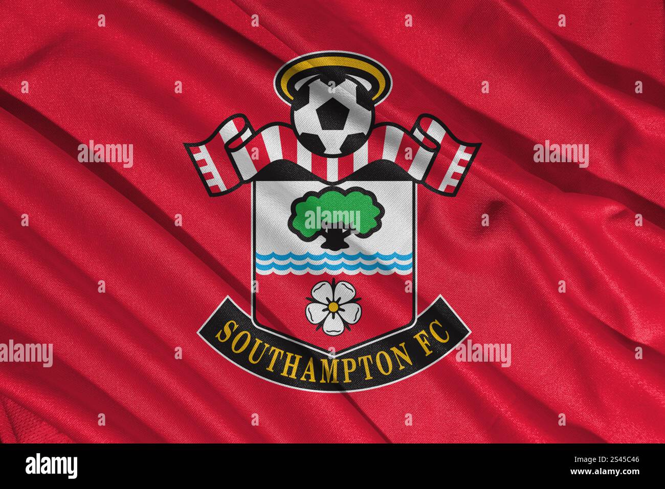 Pringsewu, lampung 11. januar 2025; Nahaufnahme des Fußballclubs Southampton, eines der englischen Fußballvereine Stockfoto