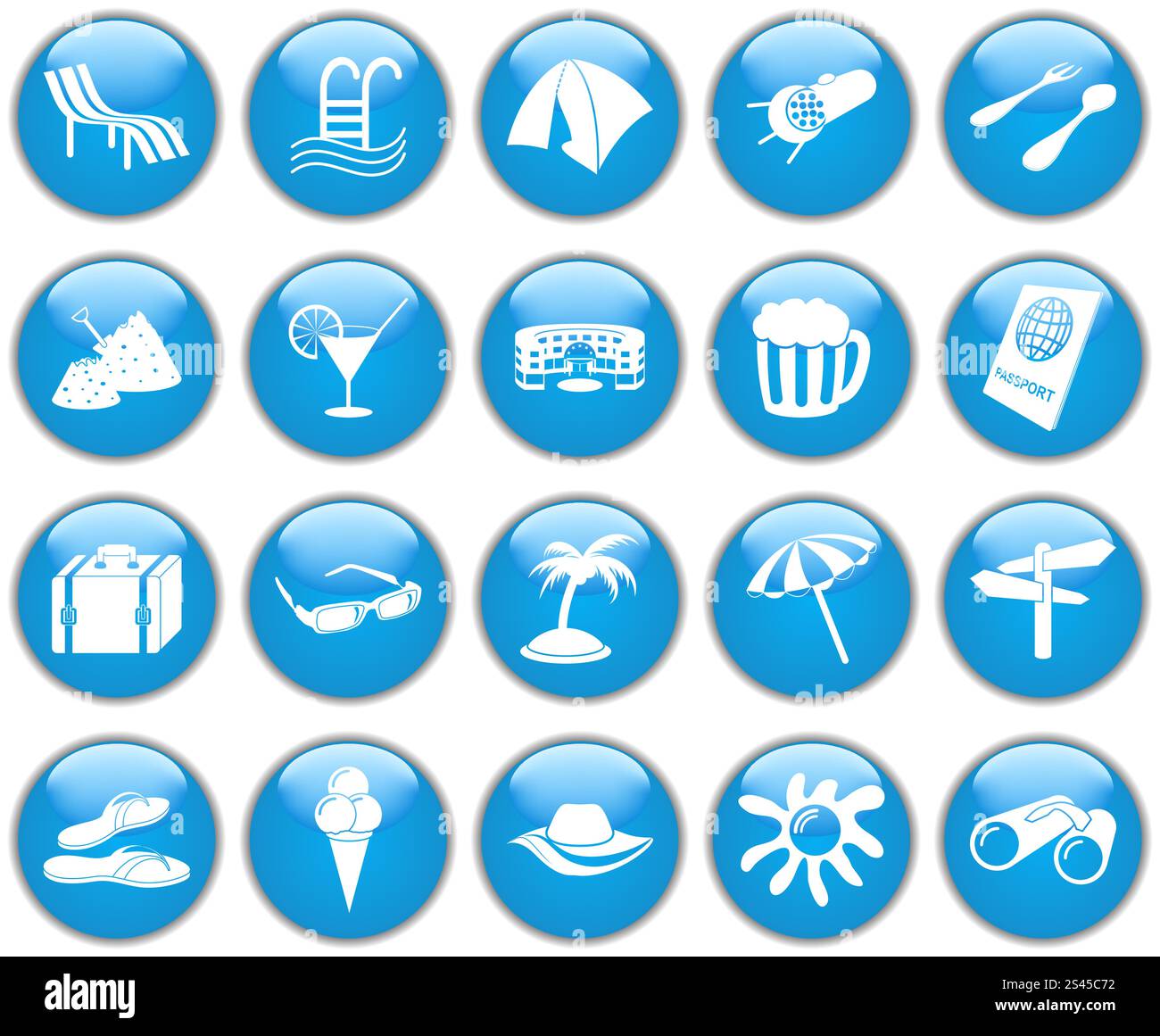 Reise-Set von verschiedenen Vektor-Web-icons Stock Vektor