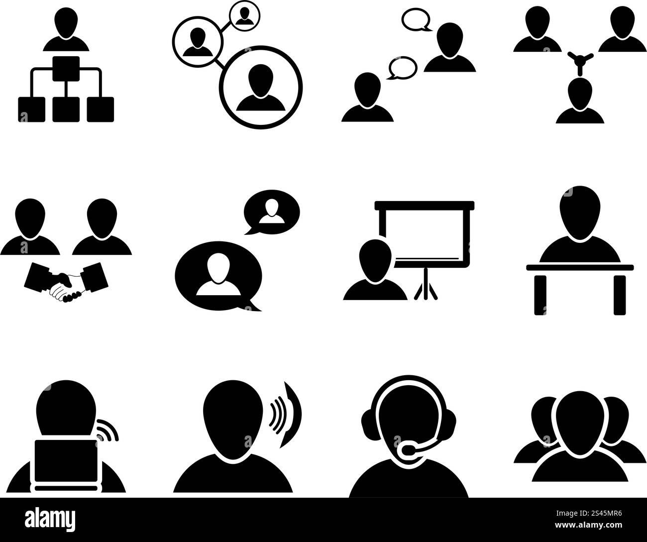 Büro und Menschen-Icon-Set. Vektor-Illustration. Stock Vektor