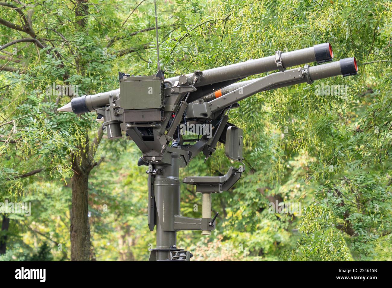 Französischer MISTRAL-Kurzstreckenflugkörper-Raketenwerfer. Stockfoto