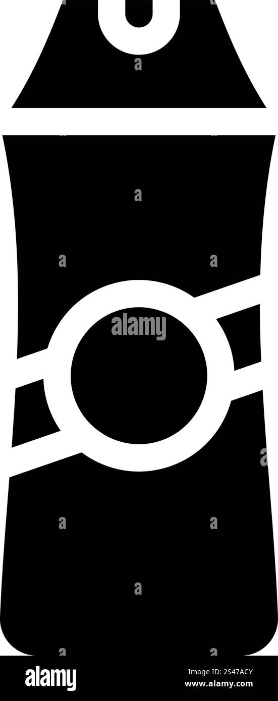 Shampoo Flasche Glyph Symbol Vektor. Schild mit Shampoo-Flasche. Schwarze Abbildung des isolierten Kontursymbols. Shampoo Flasche Glyph Symbol Vektor Illustration isoliert Stock Vektor