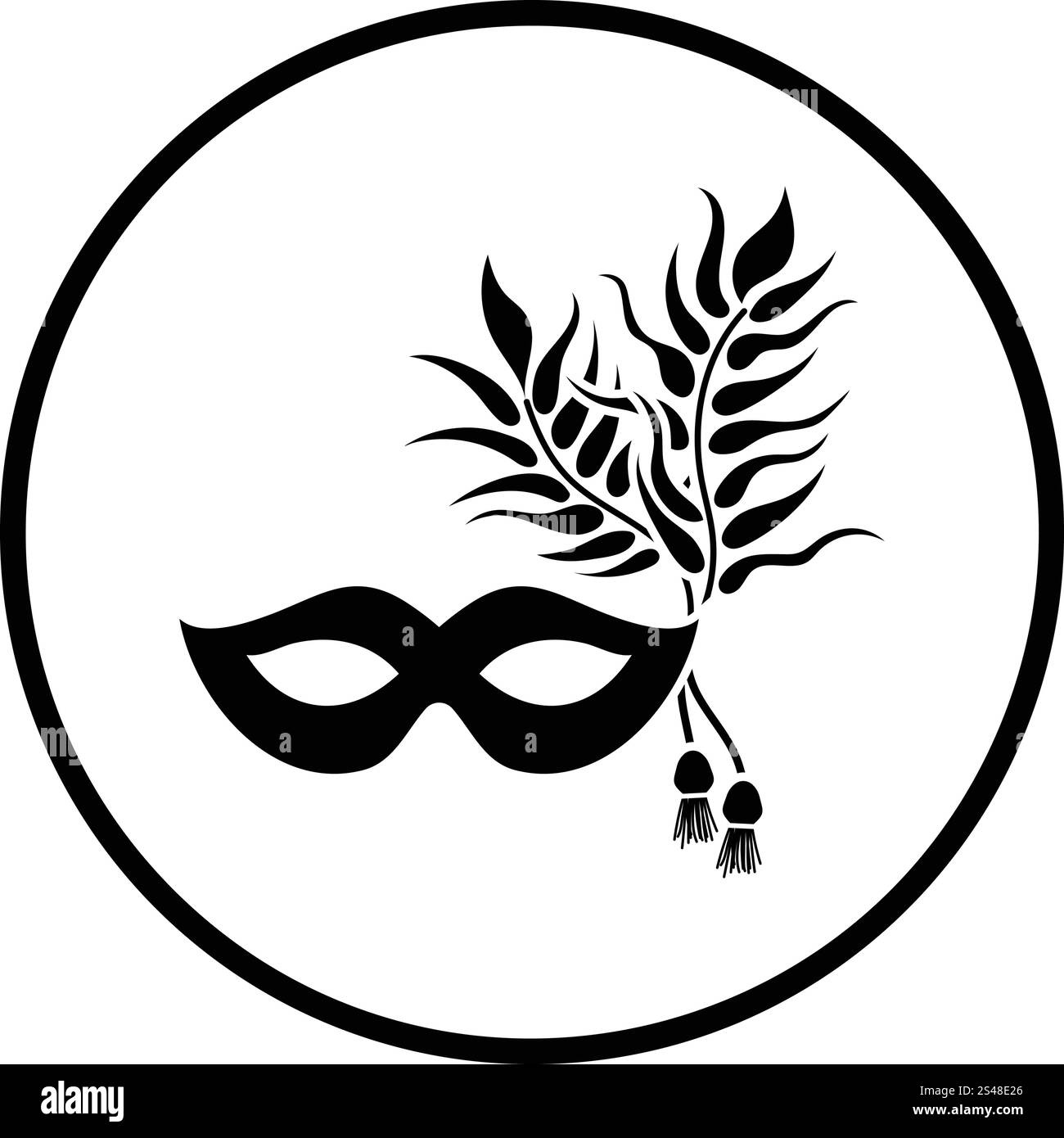 Party Karneval Maskensymbol. Dünnen Kreis Design. Vektor-Illustration. Stock Vektor