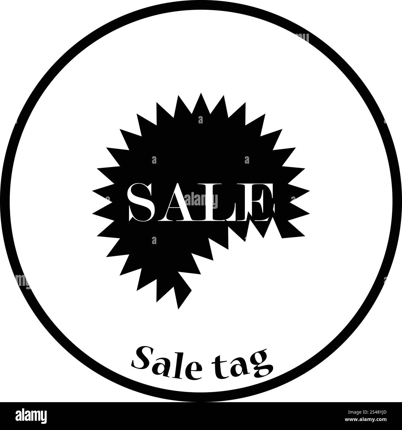 Verkauf-Tag-Symbol. Dünnen Kreis Design. Vektor-Illustration. Stock Vektor