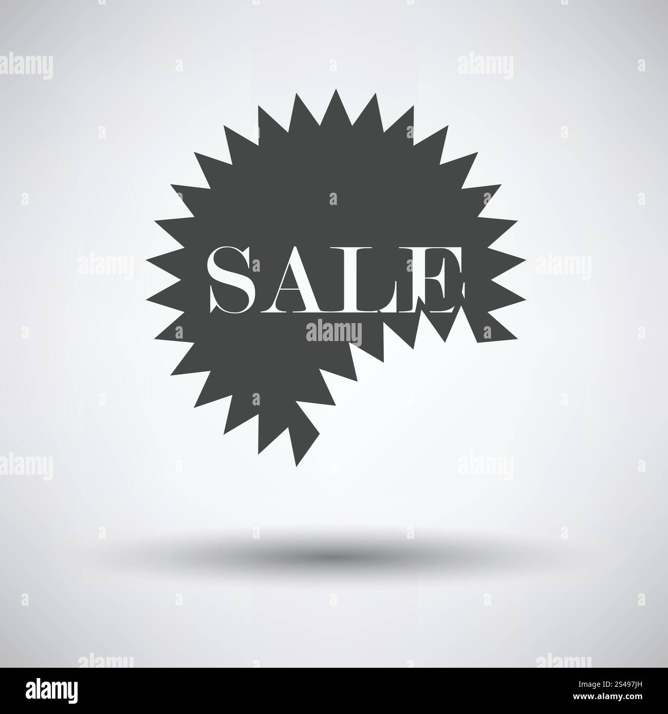 Verkauf-Tag-Symbol auf grauem Hintergrund, Runde Schatten. Vektor-Illustration. Stock Vektor