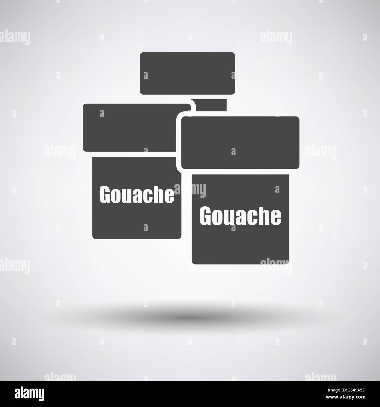 Gouache können Symbol auf grauem Hintergrund, Runde Schatten. Vektor-Illustration. Stock Vektor