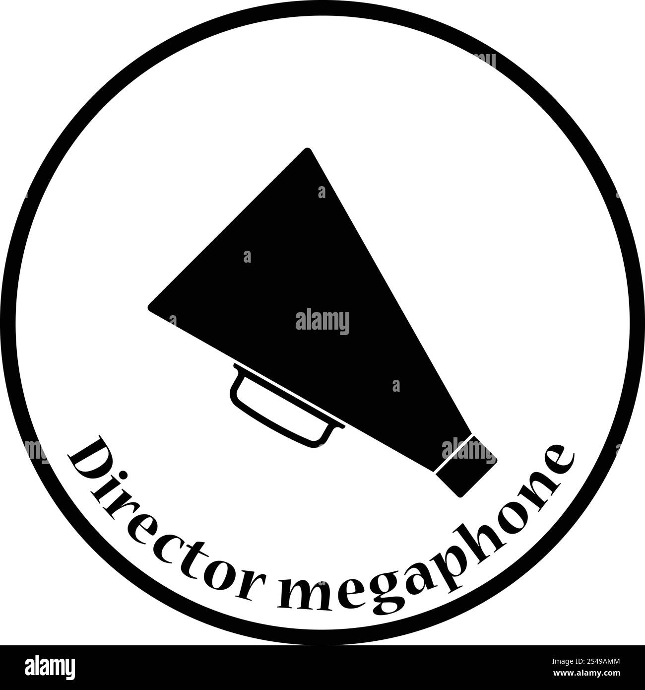 Direktor-Megaphon-Symbol. Dünnen Kreis Design. Vektor-Illustration. Stock Vektor