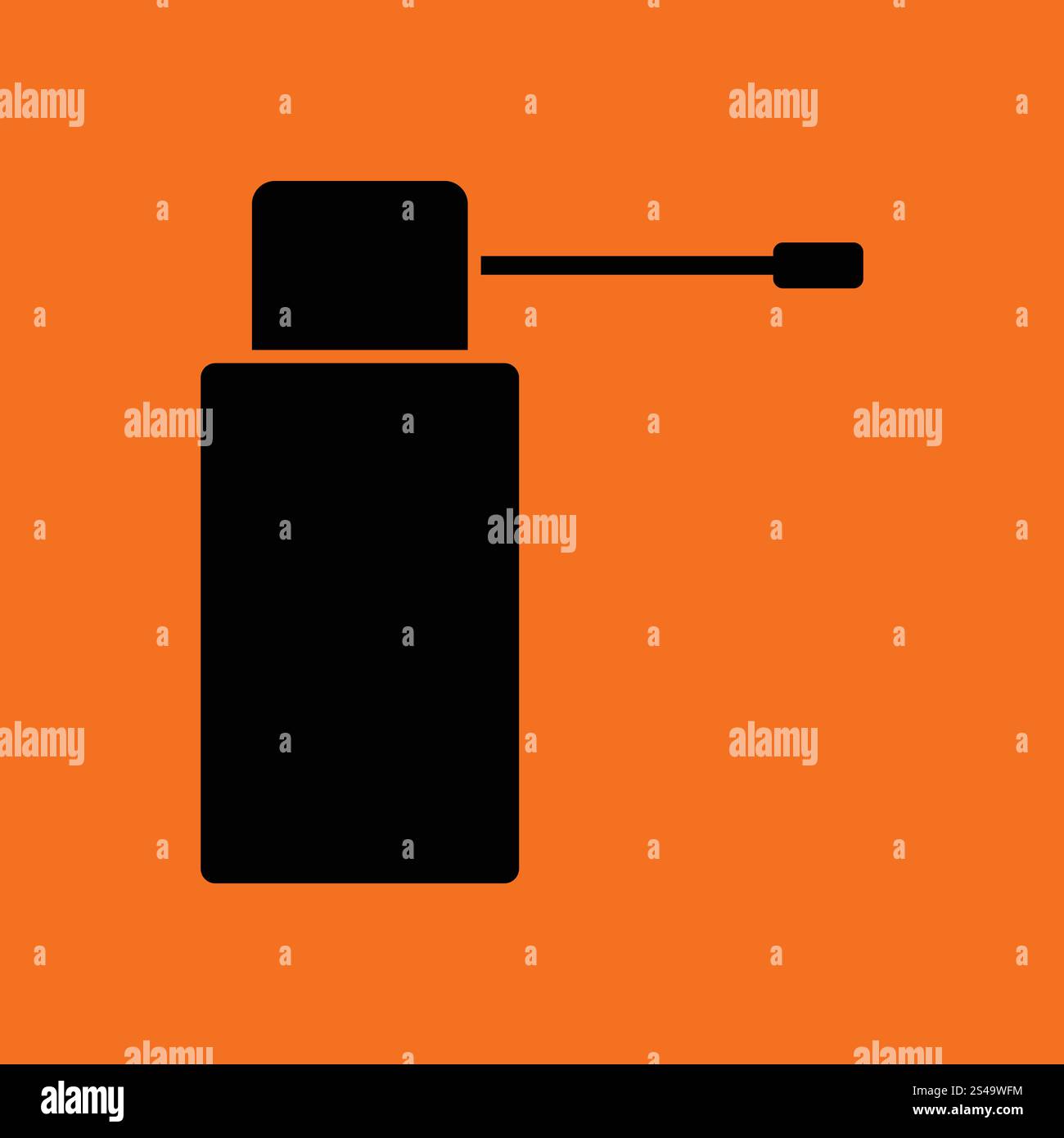 Inhalator-Symbol. Orangefarbenen Hintergrund mit schwarz. Vektor-Illustration. Stock Vektor