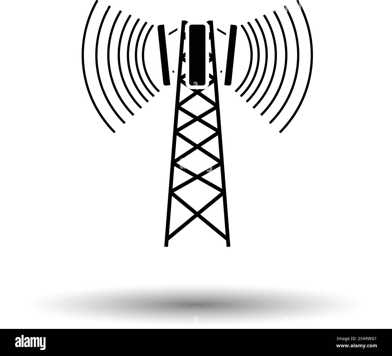Zelluläre Rundfunk Antenne Symbol. Weißen Hintergrund mit Schatten Design. Vektor-Illustration. Stock Vektor