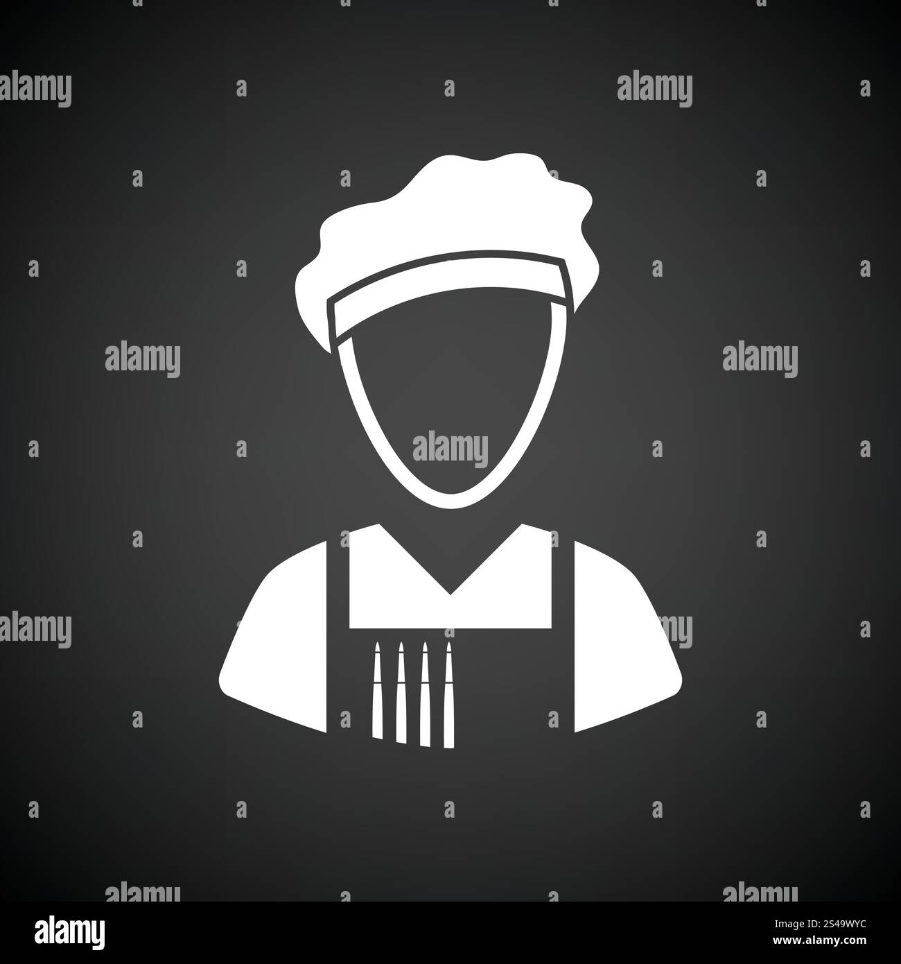 Künstler-Symbol. Schwarzer Hintergrund mit weißen. Vektor-Illustration. Stock Vektor