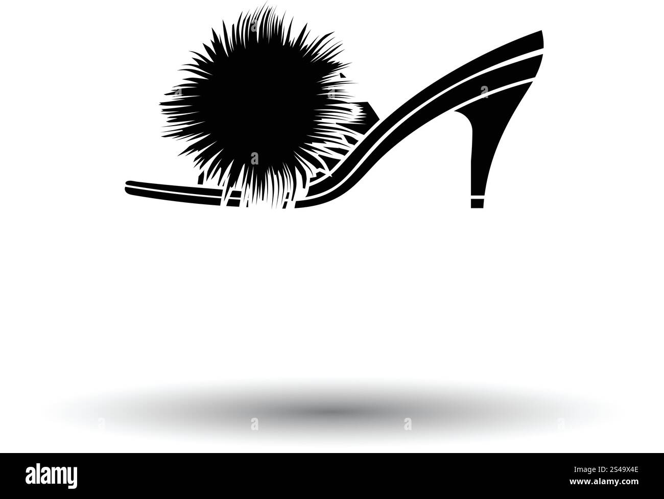 Frau-POM-Schuh-Symbol. Weißen Hintergrund mit Schatten Design. Vektor-Illustration. Stock Vektor