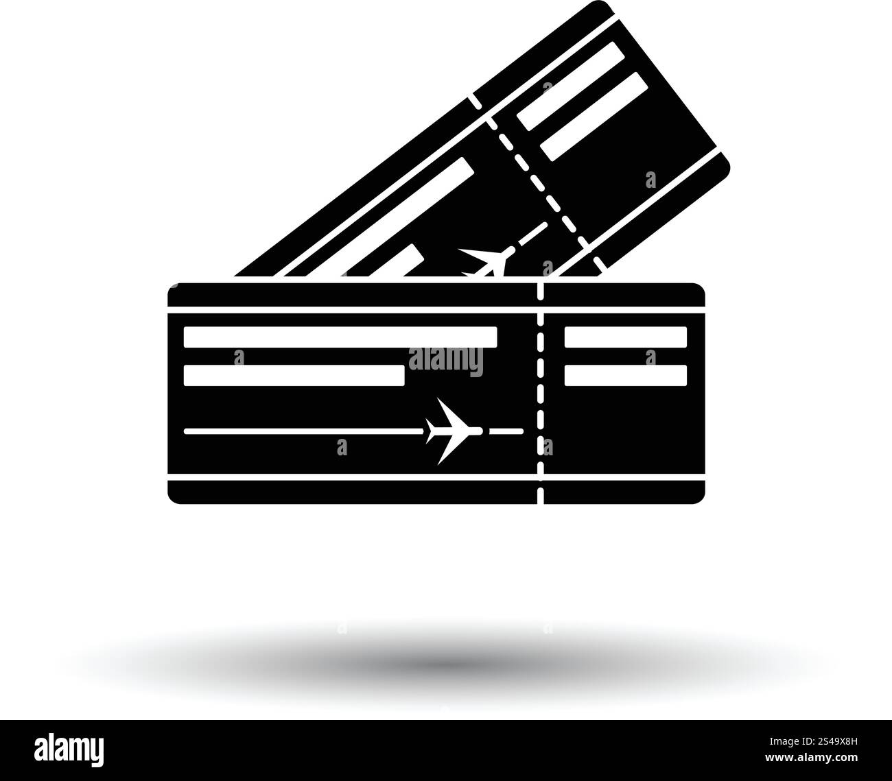 Zwei Flugzeug-Karten-Symbol. Weißen Hintergrund mit Schatten Design. Vektor-Illustration. Stock Vektor
