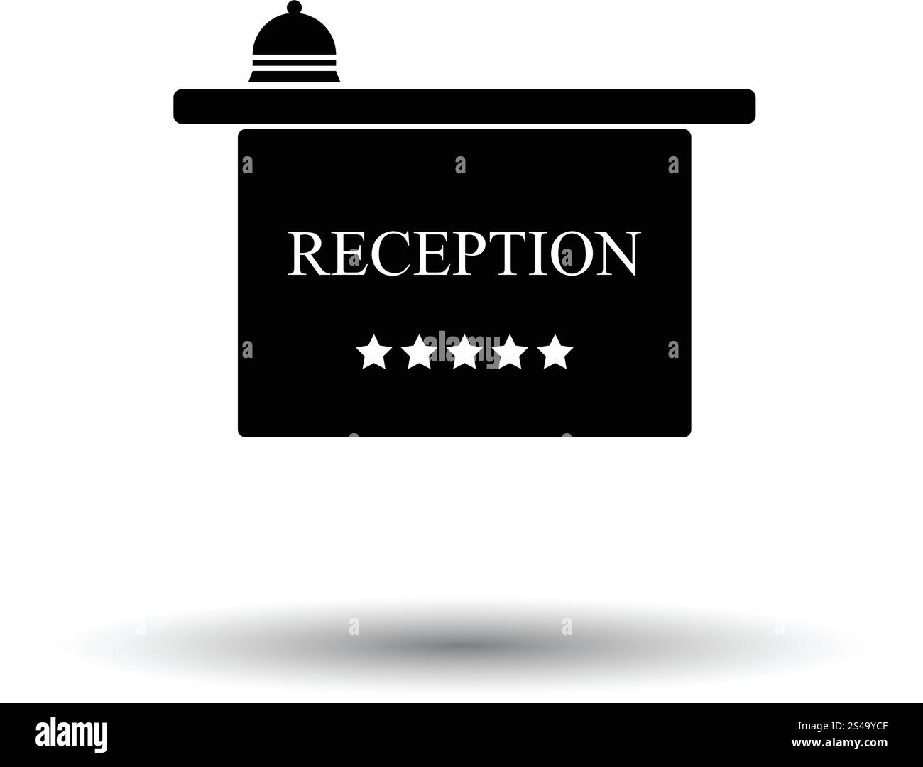 Hotel-Rezeption-Symbol. Weißen Hintergrund mit Schatten Design. Vektor-Illustration. Stock Vektor