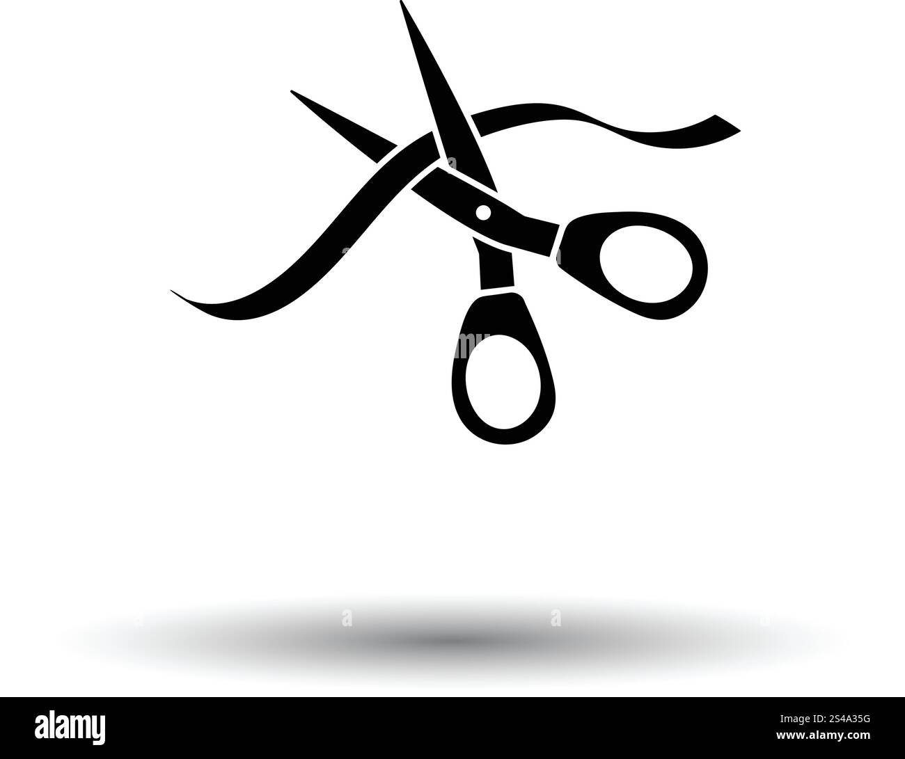 Zeremonie Band geschnitten Symbol. Weißen Hintergrund mit Schatten Design. Vektor-Illustration. Stock Vektor