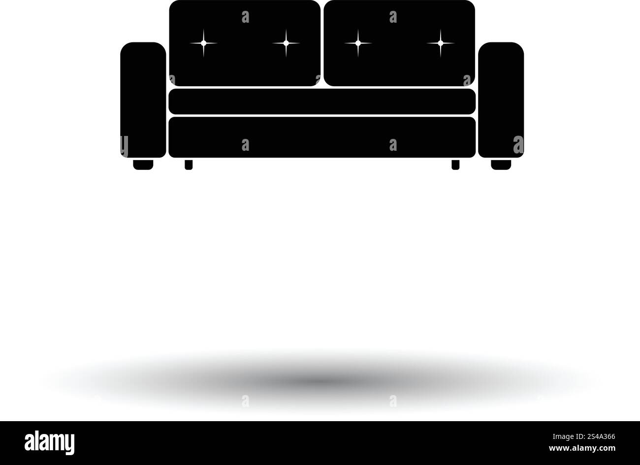 Kino-Sofa-Symbol. Weißen Hintergrund mit Schatten Design. Vektor-Illustration. Stock Vektor