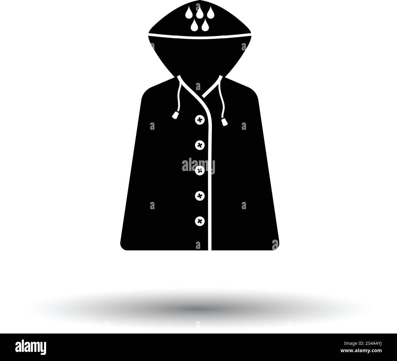 Regenmantel-Symbol. Weißen Hintergrund mit Schatten Design. Vektor-Illustration. Stock Vektor