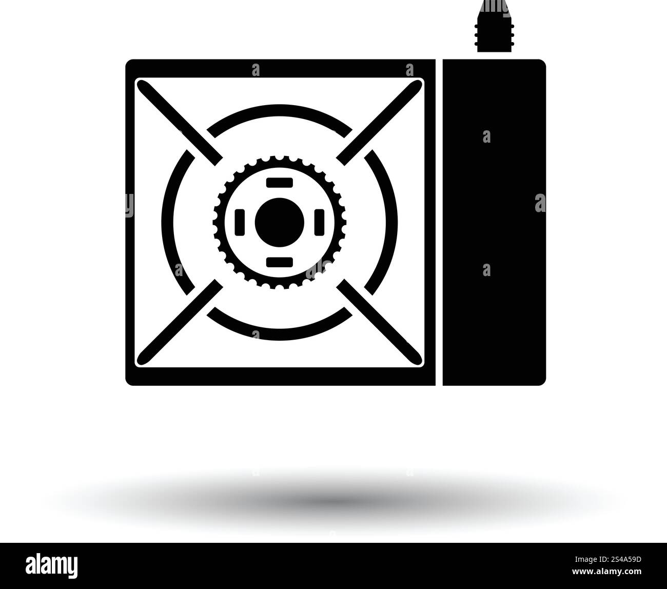 Camping Gas-Flammen-Herd Symbol. Weißen Hintergrund mit Schatten Design. Vektor-Illustration. Stock Vektor