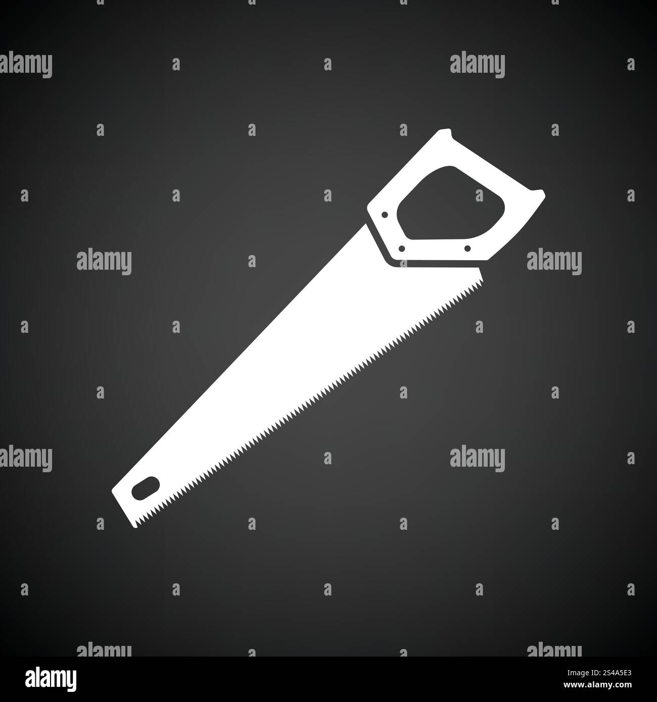 Handsäge Symbol. Schwarzer Hintergrund mit weißen. Vektor-Illustration. Stock Vektor