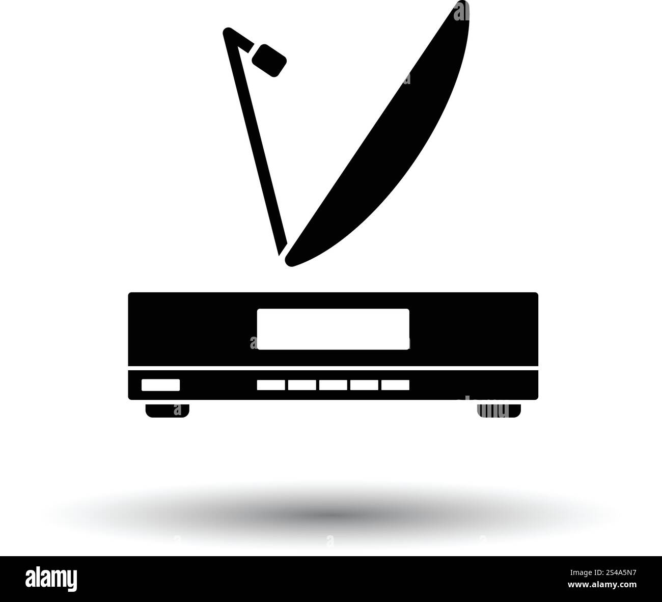 Sat-Receiver mit Antenne-Symbol. Weißen Hintergrund mit Schatten Design. Vektor-Illustration. Stock Vektor
