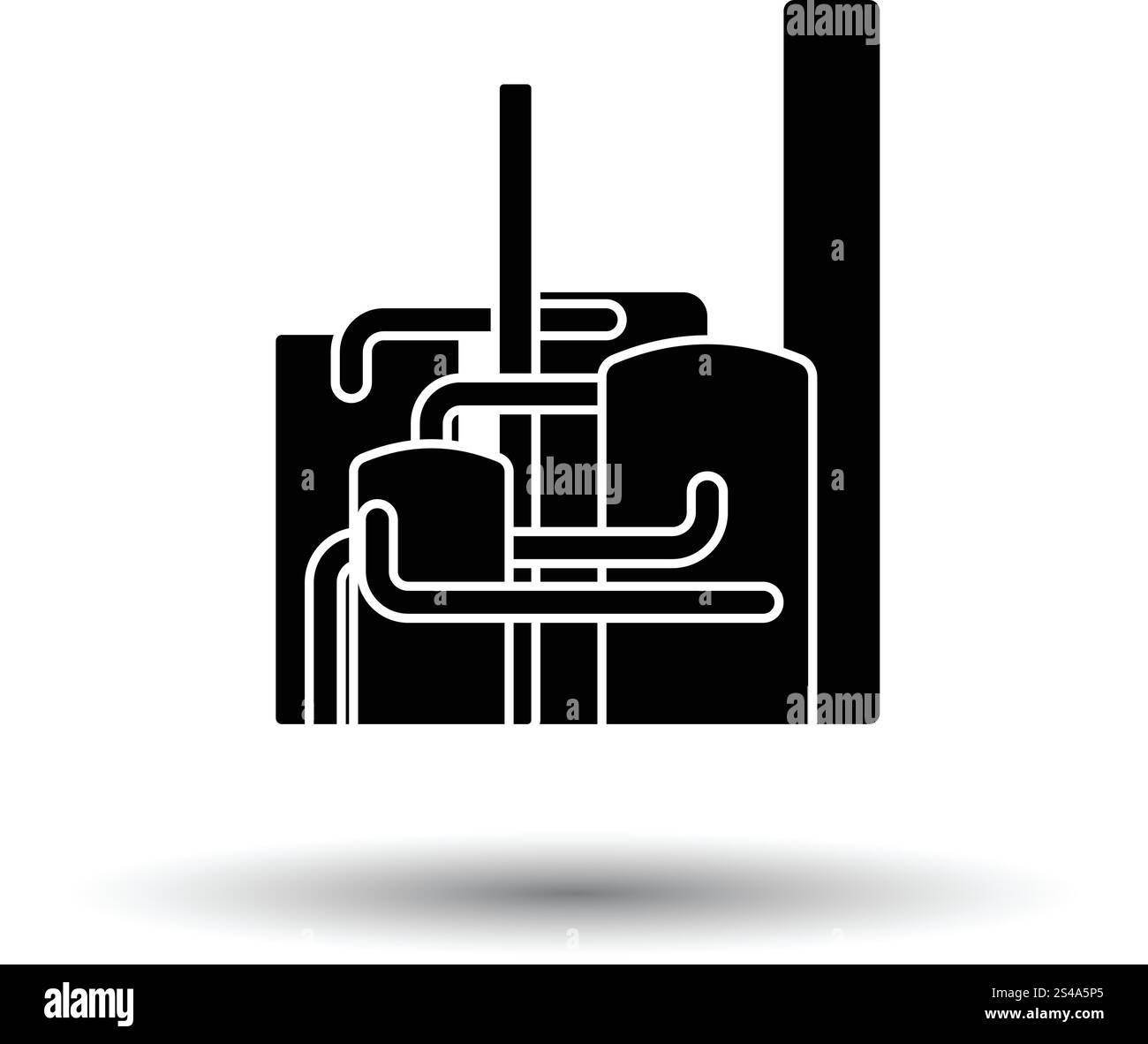 Chemische Fabrik-Symbol. Weißen Hintergrund mit Schatten Design. Vektor-Illustration. Stock Vektor