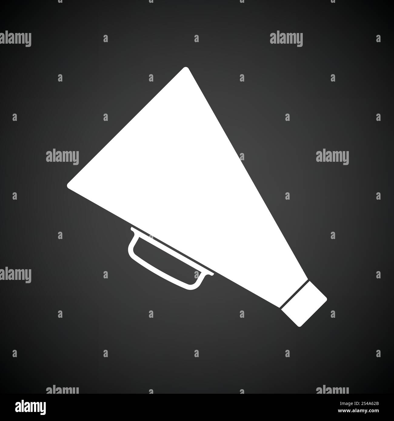 Direktor-Megaphon-Symbol. Schwarzer Hintergrund mit weißen. Vektor-Illustration. Stock Vektor