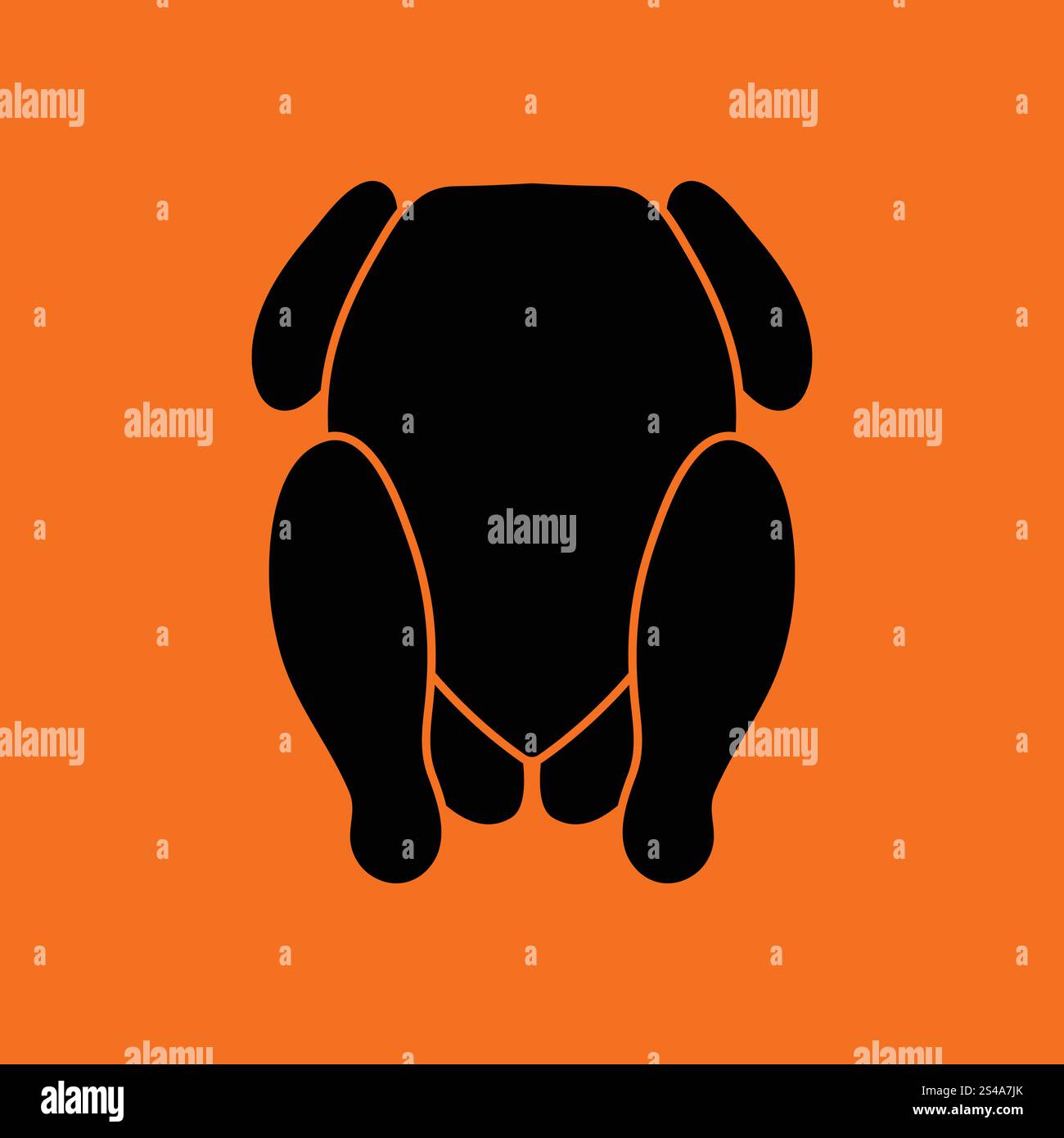 Huhn-Symbol. Orangefarbenen Hintergrund mit schwarz. Vektor-Illustration. Stock Vektor