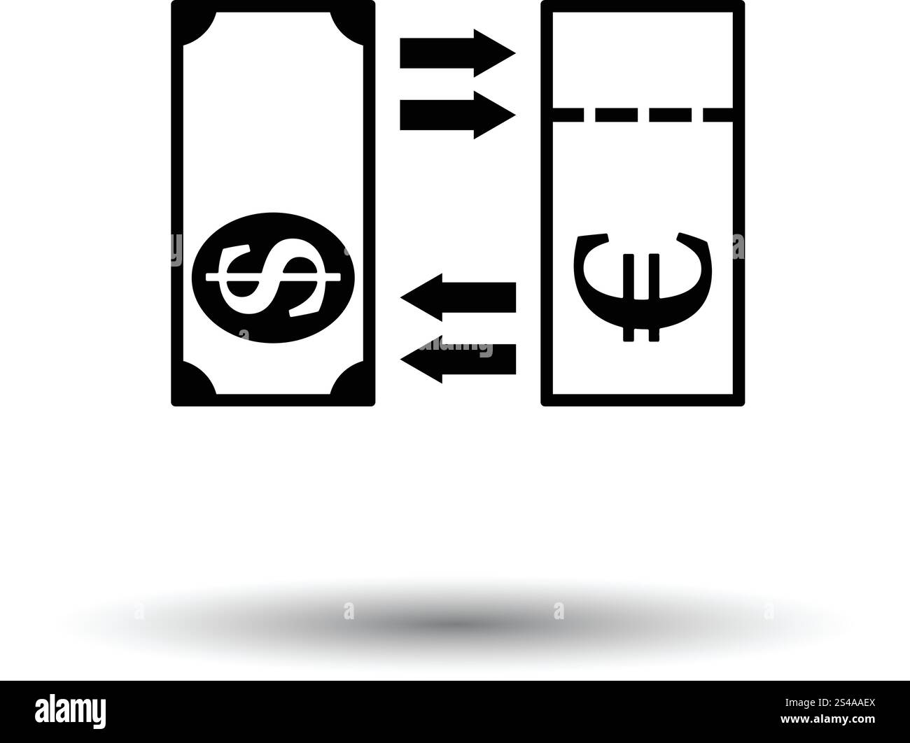 Währung-Austausch-Symbol. Weißen Hintergrund mit Schatten Design. Vektor-Illustration. Stock Vektor