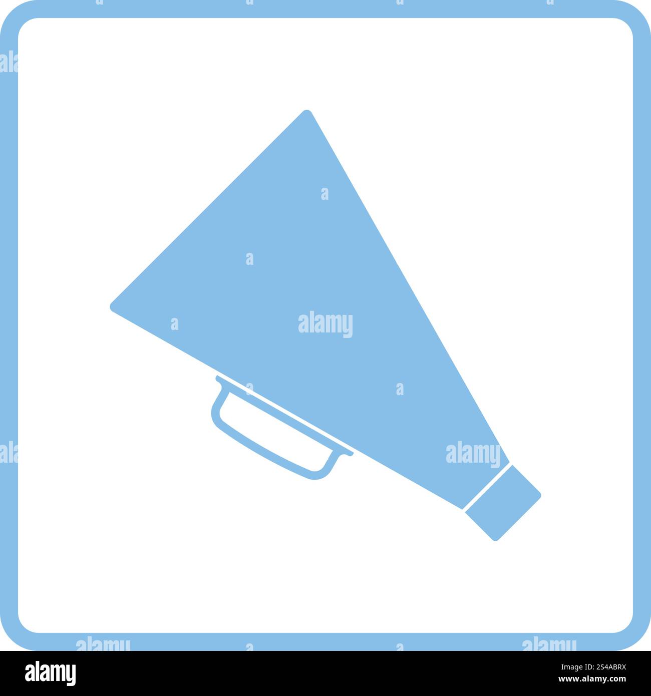 Direktor-Megaphon-Symbol. Blauer Rahmen-Design. Vektor-Illustration. Stock Vektor