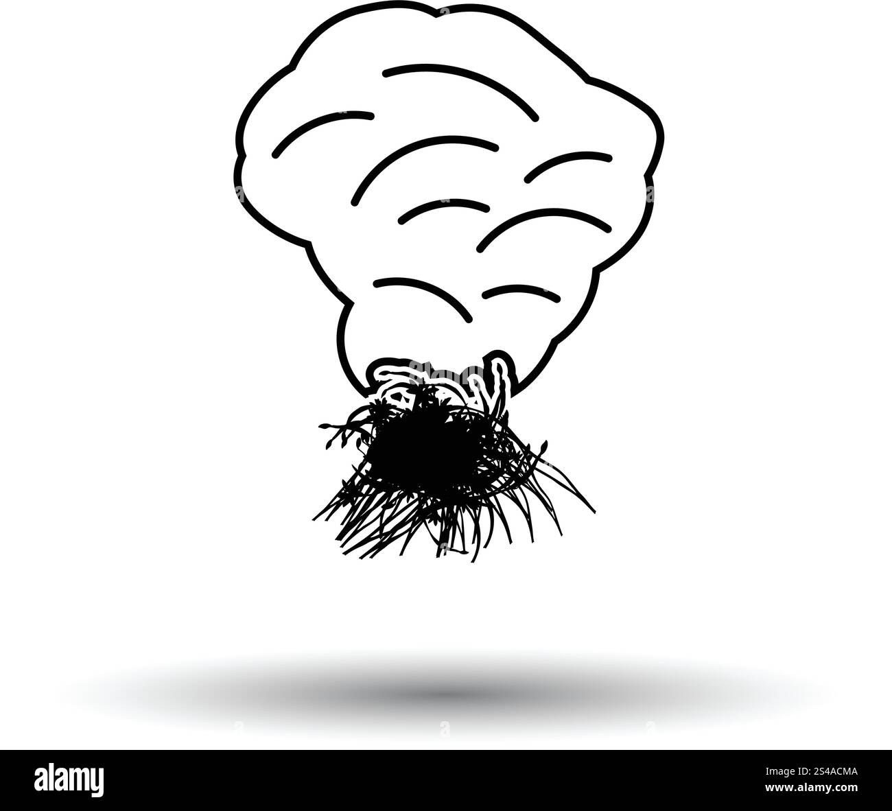 Saison Rasen brennenden Symbol. Weißen Hintergrund mit Schatten Design. Vektor-Illustration. Stock Vektor