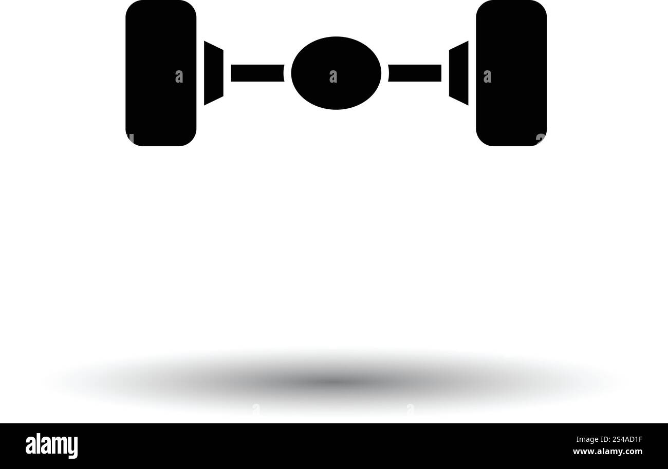 Auto-Hinterachse-Symbol. Weißen Hintergrund mit Schatten Design. Vektor-Illustration. Stock Vektor