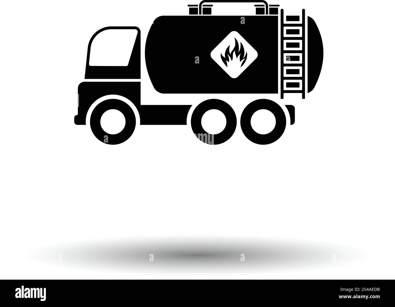 Öl-Lastwagen-Symbol. Weißen Hintergrund mit Schatten Design. Vektor-Illustration. Stock Vektor