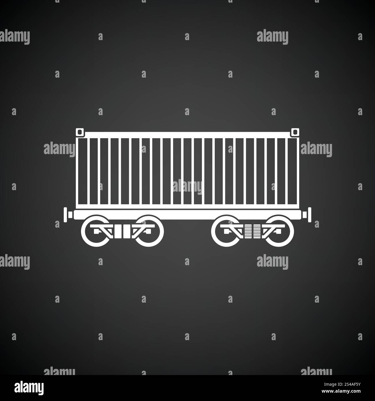 Eisenbahn Cargo Container Symbol. Schwarzer Hintergrund mit weißen. Vektor-Illustration. Stock Vektor