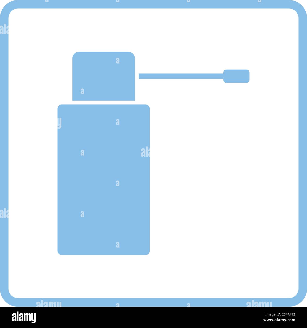 Inhalator-Symbol. Blauer Rahmen-Design. Vektor-Illustration. Stock Vektor