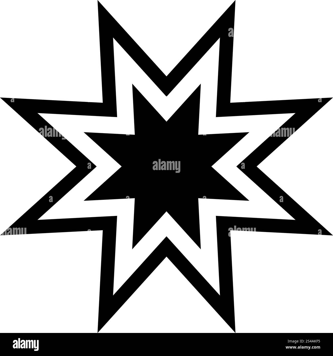 Trendige Retro-Star-Ikone. Stock Vektor