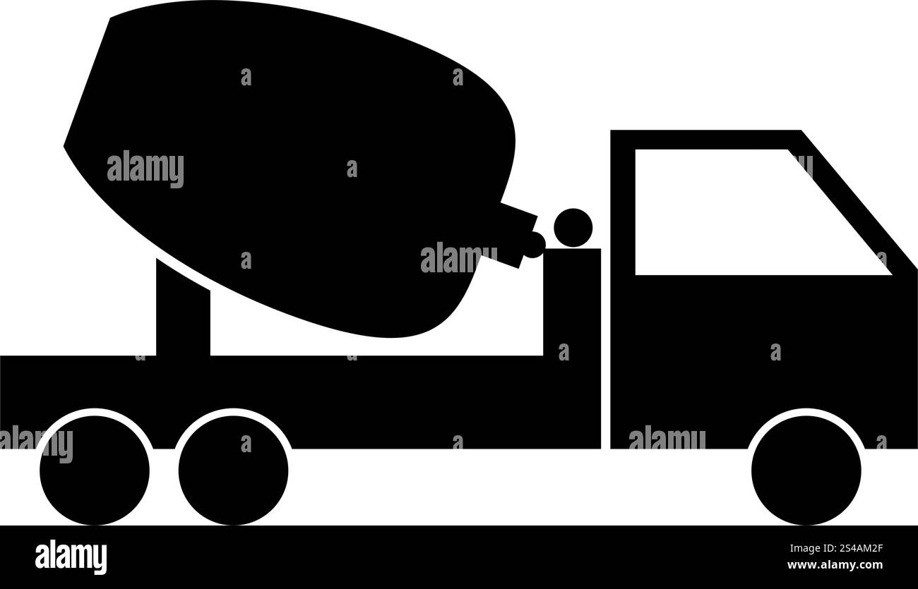 Betonmischer-LKW-Symbol. Stock Vektor