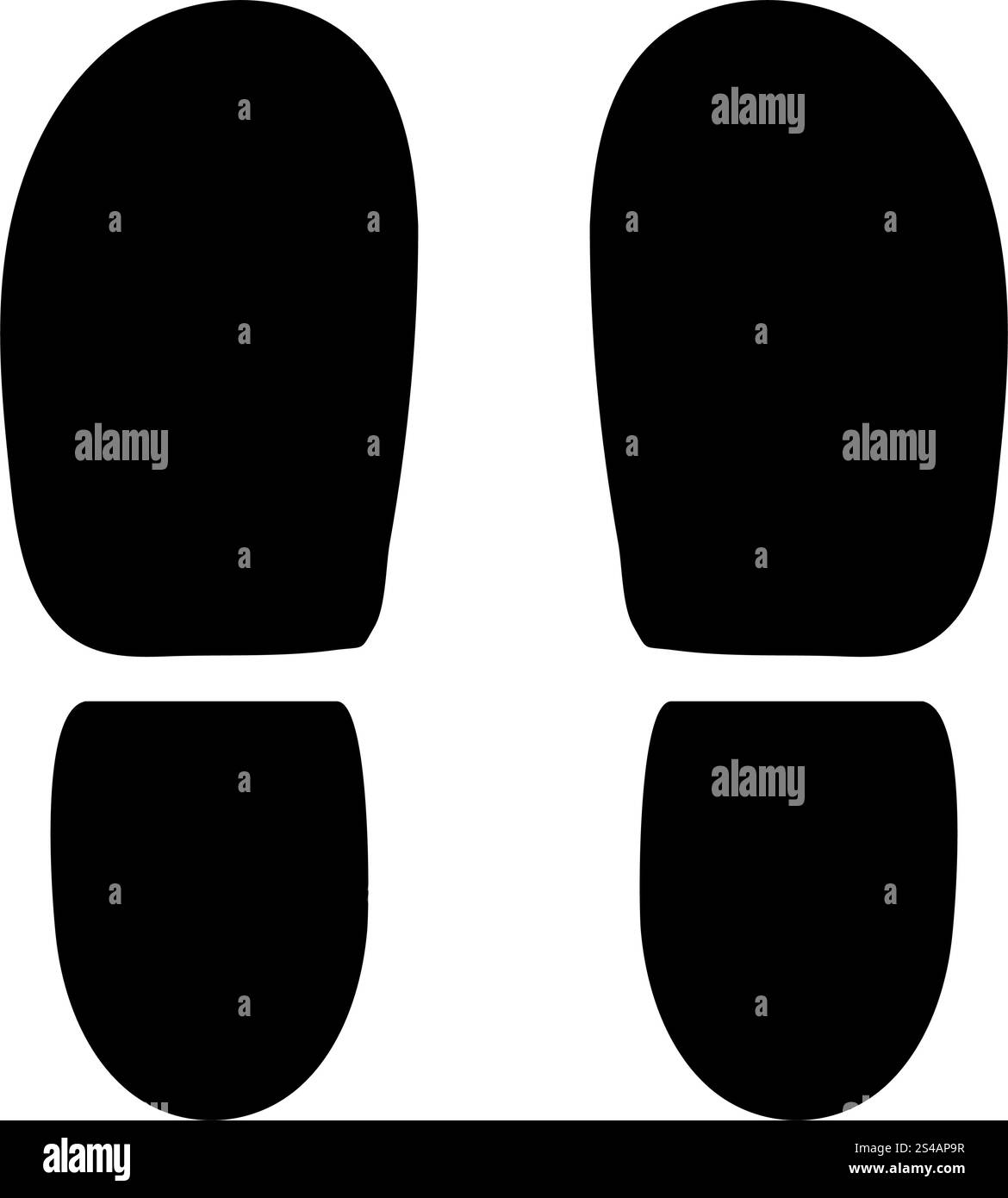 Schwarz zeichnet die Fersen von Schuhen ab. Die Fußabdrücke oder die Fersen der Schuhsymbole nachzeichnen. Stock Vektor